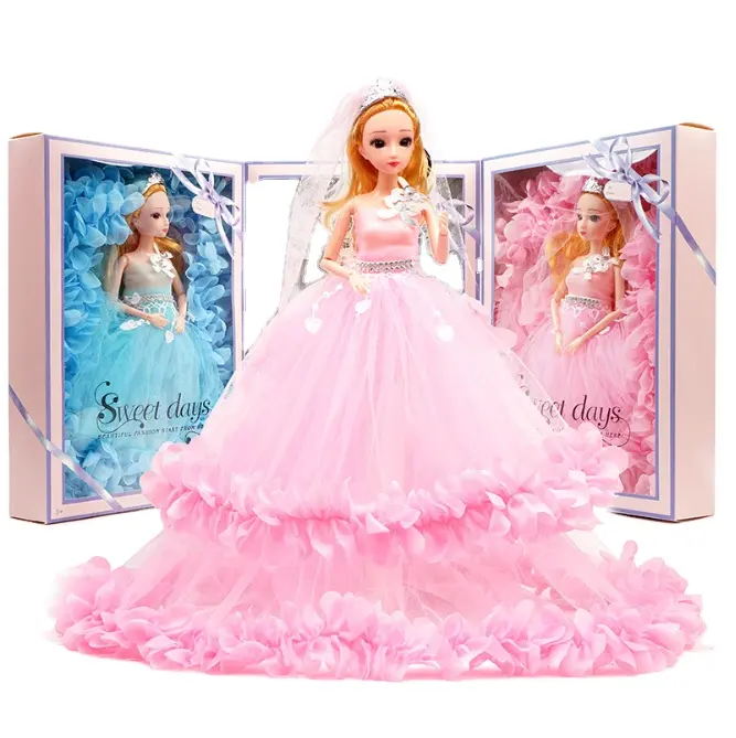Hochzeit Kleid Puppe Prinzessin Langes Kleid Rock Puppe für Mädchen Kinder <span class=keywords><strong>Spielzeug</strong></span>