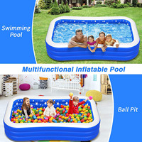 Piscine gonflable rectangulaire hors sol en PVC à 3 couches pour adultes et enfants, grande piscine familiale pour jeux aquatiques d'été en plein air