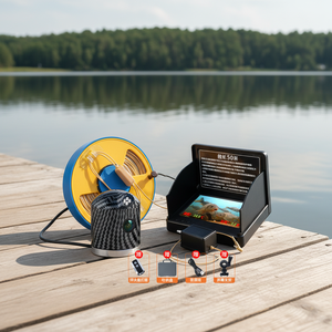 Drone <span class=keywords><strong>de</strong></span> pêche portable <span class=keywords><strong>en</strong></span> plastique moulable avec détecteur <span class=keywords><strong>de</strong></span> poissons, libération d'appâts, caméra sous-marine, treuil télécommandé, étanche IP68, 8000 mAh - Product Image 4