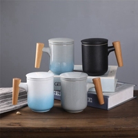 Nouvelles idées de produits 2022 tasses à café en céramique de 350ml en gros tasses à thé en céramique chinoises personnalisées avec infuseur