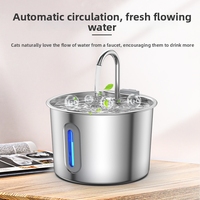 Fontaine à eau automatique en acier inoxydable de 2,2 L pour animaux de compagnie, imperméable, pour l'extérieur et les voyages, pour chats et chiens