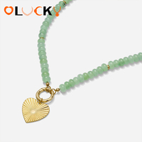 LUCKYJIU Fabricant de bijoux personnalisés, collier à breloques en forme de cœur en acier inoxydable plaqué or 18 carats, résistant à l'eau, pour femmes, à porter tous les jours