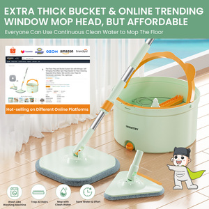 RUSSIA Hot-selling <strong>Mops</strong> Spin <strong>Mop</strong> 360 Cleaning for Clean-dirt Separation Dry Wet Floor <strong>Mop</strong> <strong>Wall</strong> <strong>Mop</strong> With Retractable Handle - Product Image 2