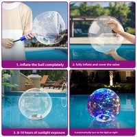 Lampe flottante gonflable à LED solaire à changement de couleur, en PVC, étanche, portable et légère pour l'extérieur