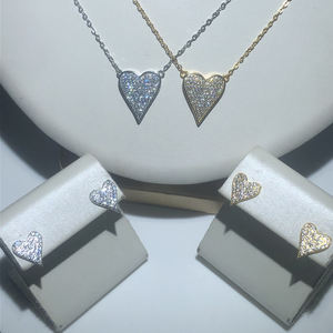 100% 925 in argento Sterling Micro Pave CZ zirconi cubici alla moda collana cuore d'amore per la <span class=keywords><strong>festa</strong></span> <span class=keywords><strong>della</strong></span> <span class=keywords><strong>mamma</strong></span> regalo <span class=keywords><strong>gioielli</strong></span> eleganti - Product Image 4