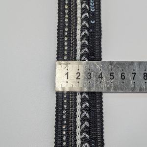 Pita Hias Anyaman Kulit PU Berpayet 4cm Grosir Pabrik - Product Image 3