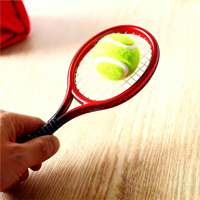 Set de raquetas de tenis, accesorios de escena en miniatura para casa de muñecas, equipo deportivo en miniatura de simulación, artesanía de plástico.