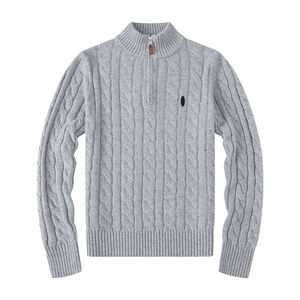 ZHANGCHEN Nuevo Suéter Casual de <span class=keywords><strong>Punto</strong></span> con Cuello Alto y Media Cremallera para <span class=keywords><strong>Hombre</strong></span> y Mujer con Logo de Caballo RL, Ideal para Otoño # RL-023 - Product Image 3