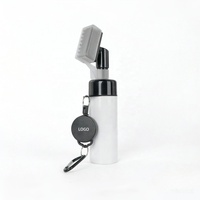 Brosse de nettoyage de clubs de golf de haute qualité, étanche, avec bouteille d'eau à pression, mousqueton rétractable et outil de nettoyage des rainures