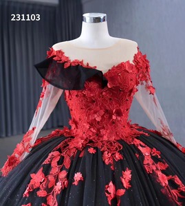 Fifishiluo di lusso nero soffice abiti da sposa grandi abiti lussuosi a maniche lunghe luccicanti da ballo da sera Glitter
