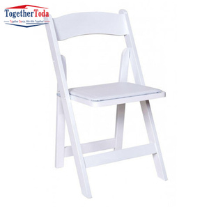 Chaises pliantes en plastique, chaises de jardinage, chaises pliantes en résine blanche pour enfants, chaise d'événement et de fête avec siège rembourré en vinyle - Product Image 5