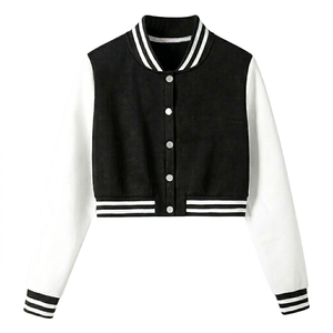 GLOBAL LEATHER Custom <b>Covered</b> <b>Button</b> Regular Letterman Jacket Breathable Wool/Cotton Light Weight Winter Wear Women - Product Image 1
