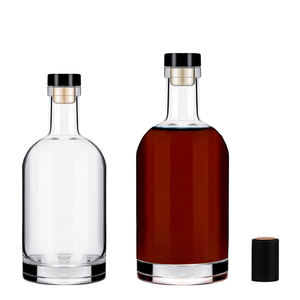 Botol Kaca Bulat Nordik dengan Segel Gabus Cetak Sablon Kapasitas 500ml untuk Vodka, Anggur, Minuman Keras, Tequila, Brandy, Minuman Energi - Product Image 2
