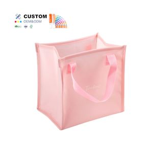 Timeforest Custom Printed Logo Reusable <b>Plastic</b> Recycled Pink Clear Beach Pvc <b>Tote</b> Bags for Women - Product Image 1