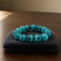 Bracelet en perles de turquoise faites à la main en gros, imitation pierre bleue verte, bijoux pour femmes