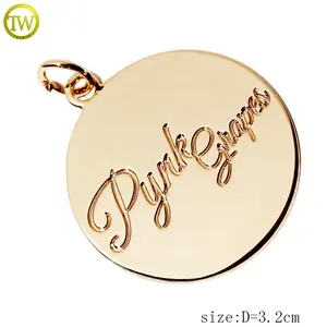 Metal Tags For Bracelet Custom Engraved Metal Jewelry Tags With Logo Round Shape Metal Name Charms For Bracelet