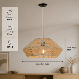 Wabi Sabi Pendant <b>Light</b> Japanese Style Natural Woven Paper Rope Shade E27 For <b>Dining</b> Room Restaurant Home Indoor - Product Image 3