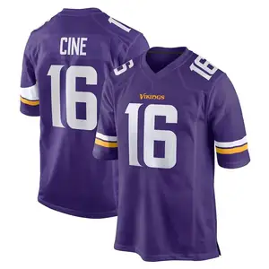 Vente en gros Lewis Cine Minnesota Maillots #16 Cousu USA Football VP Maillot Limité 2023 Repêchage Premier Tour Choix Rugby Chemises