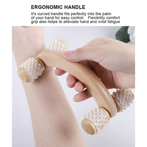 Kit alat pijat punggung portabel, rol giok kayu padat, pemijat Kayu genggam untuk pereda nyeri otot kustom pabrik - Product Image 3