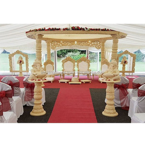 Impresionante boda de madera perla blanca Mandap boda de madera blanca platino Mandap de lujo perla blanca platino boda Mandap Reino Unido - Product Image 6