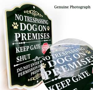 10*7 Custom Nenhum Cão de invasão em Instalações Mantenha o Portão Fechado Não Entre no Sinal, 7X10 Polegadas Rust Free Aluminum Beware of Dog Sign - Product Image 3