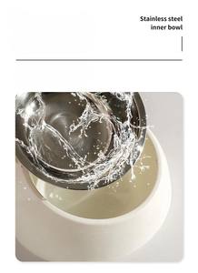 ชามอาหารสัตว์เลี้ยงแบบเอียง15ออนซ์แบบพกพาฐานพลาสติกแข็งจานสเตนเลสสตีลสำหรับอาหารแมวสุนัขแมวและชามน้ำ - Product Image 6