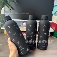 Nouvelle tasse thermos isotherme en acier inoxydable à petite ouverture, portable, grande capacité, unisexe, motif nœud mignon, maintien thermique 12-24 heures