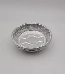 Récipients d'emballage alimentaire doublures de cuisson rondes casseroles en aluminium plaques en aluminium 9 pouces avec couvercle transparent