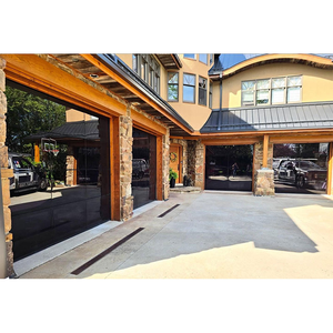 <span class=keywords><strong>Porte</strong></span> de <span class=keywords><strong>garage</strong></span> sectionnelle automatique résidentielle de haute qualité 9x8 en verre noir moderne pour <span class=keywords><strong>maison</strong></span> en aluminium sans cadre - Product Image 3