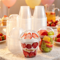 Gobelets à dessert en plastique PET transparents, jetables, empilables et congelables, avec couvercles en dôme, pour boulangerie, vente à emporter et restauration en gros