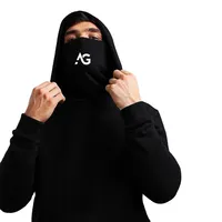 Benutzer definiertes neues Design Hochwertige einfarbige Gesichts bedeckung Herren Blank Ninja Hoodies mit Maskierte