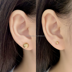 Orecchino in oro massiccio 18K due stili di un pezzo di lusso senza sforzo per il giorno e la notte, dal lavoro al Fine settimana <span class=keywords><strong>orecchini</strong></span> di alta gioielleria - Product Image 2