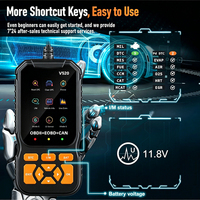 Escáner OBD2 V520, Lector de Códigos, Comprobación de Luz de Advertencia del Motor, Sensor O2, Prueba EVAP, Monitor de Abordaje, Comprobación de Emisiones, Herramienta de Diagnóstico con Cable, 1 Año de Garantía