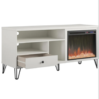 Meubles de maison, table de salon, cheminée électrique blanche, meubles TV pour salon intérieur, télécommande