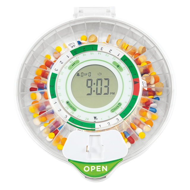 Smart Health Automatic Pill Dispenser with 28 Compartments Medication Scheduler up to 6 Times Per Day