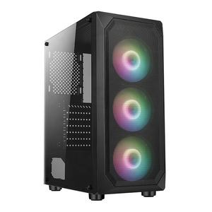 Gabinete Atx Computer Case Ventilador de <span class=keywords><strong>Pc</strong></span> barato con Rgb para <span class=keywords><strong>Pc</strong></span> Paneles de plástico de escritorio Stock Plástico con malla metálica y ventilador Rgb Torre media - Product Image 3