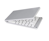 Keyboard Mini lipat, kibor pengisian daya tanpa kabel untuk Laptop/Tablet