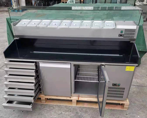Équipement de réfrigération commercial OEM à 2 portes, table de préparation pour salades et pizzas, table de préparation pour sandwichs, plateau amovible, <span class=keywords><strong>réfrigérateur</strong></span> à pizzas - Product Image 3