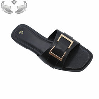 Sandales et pantoufles plates pour femmes, respirantes, à bout ouvert, élégantes et de haute qualité, pour l'extérieur, vente en gros, stock prêt à expédier