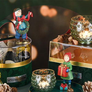 Venta caliente artesanías de resina artesanías rojas para Niños Niñas Ropa creativa de Navidad de invierno y decoraciones de ambiente festivo - Product Image 6