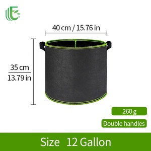 Heavy-Duty 12-gallon màu đen không dệt vải vườn tăng trưởng Túi xử lý kép thân thiện với môi thoáng khí tái sử dụng - Product Image 5