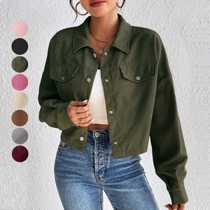 Nouvelle <span class=keywords><strong>Veste</strong></span> Courte en <span class=keywords><strong>Velours</strong></span> Côtelé à Col Polo pour <span class=keywords><strong>Femme</strong></span>, Collection Automne Hiver 2026, Style Western Chic, Épaules Tombantes, Manteau Décontracté, Vêtement d'Extérieur, Vente en Gros - Product Image 4