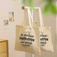 Sac fourre-tout personnalisé en toile avec motif « Merci Maîtresse Cette Année » pour femme, idéal pour les voyages et le shopping