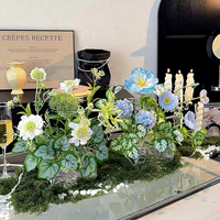 Fleurs artificielles en soie décoratives haut de gamme, arrangements floraux créatifs en feuille d'aluminium, roses pour salon, table à manger, ambiance de magasin