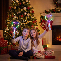Barra Luminosa de Neón con Forma de Corazón de 10 Pulgadas, Colorida, con 3 Modos de Iluminación Intermitente, Recuerdo para Fiestas, Bodas, Cumpleaños, Conciertos y Eventos