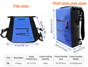 25L 14 Color Outdoor Sports Custom Logo Roll Top Closure Rafting Camping Hiking Folding Kayak Ocean Dry Bag <strong>Waterproof</strong> <strong>Backpack</strong> - Product Image 3