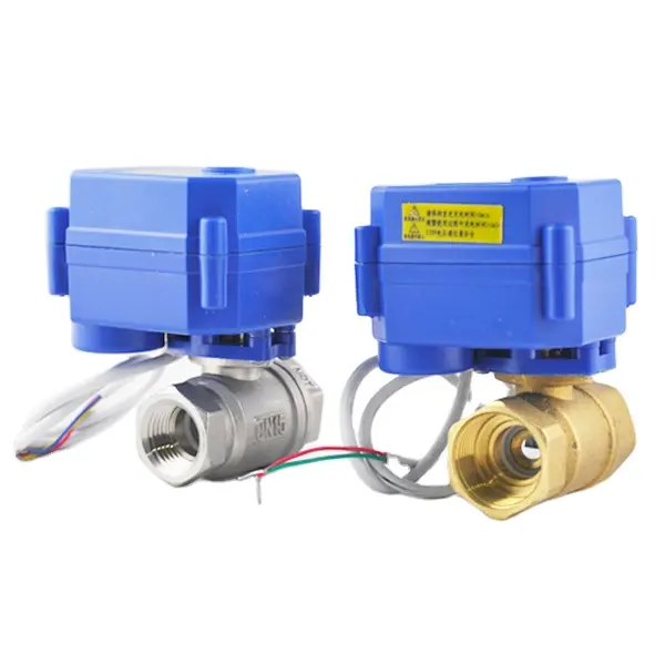 110V 220V stainless steel brass 3 way 2 way mini electric motorized ball valve 12V 24V