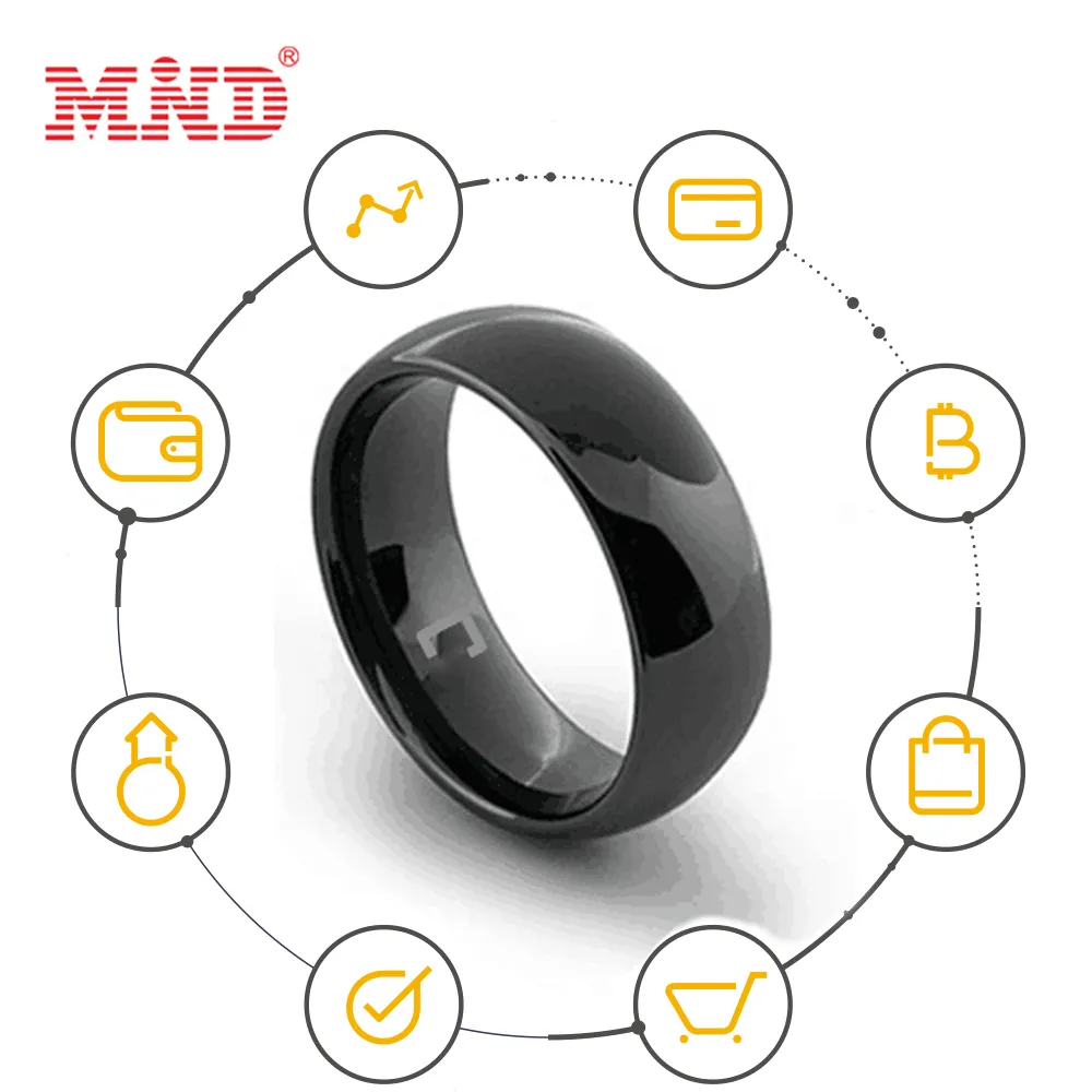 Anéis inteligentes impermeáveis personalizados 13.56MHz NFC anel NFC anel pagamento inteligente