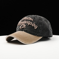 Gorra de Béisbol de 6 Paneles de Algodón Lavado con Efecto Desgastado, Multicolor, con Parches, Unisex, Deportiva, para el Sol, con Logotipo Personalizado OEM