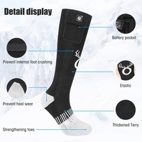 Vente en gros Sports de ski d'extérieur d'hiver Coolmax tricoté antidérapant thermique sans fil télécommande batterie pied chaud chaussettes chauffantes
